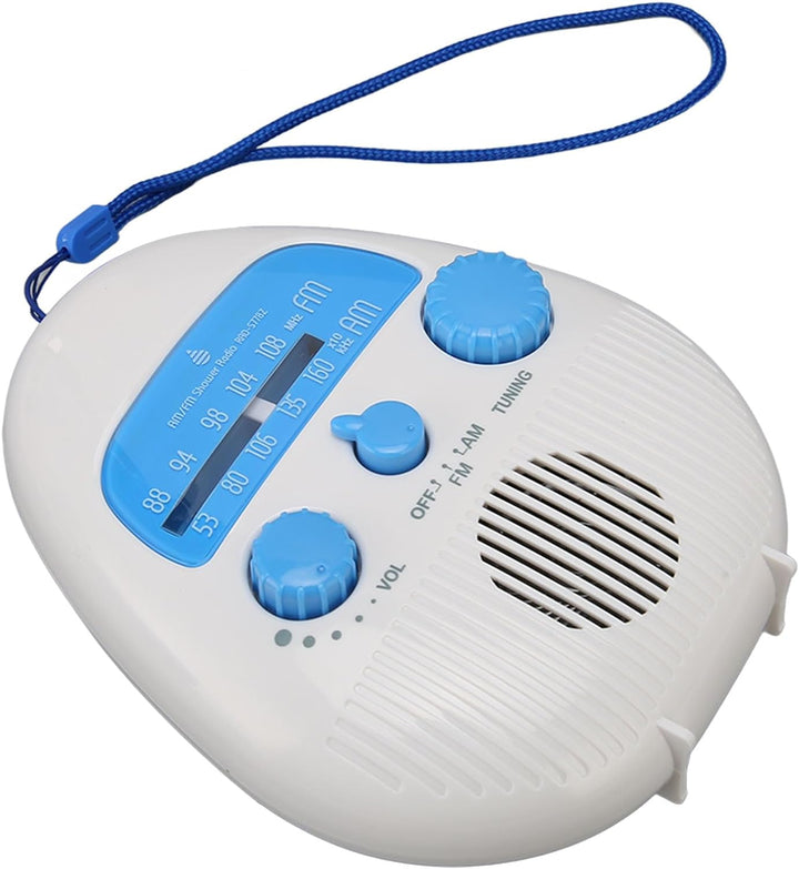 Tragbares Duschradio, batteriebetriebenes AM FM Radio, wasserdichtes Badezimmerradio mit eingebautem