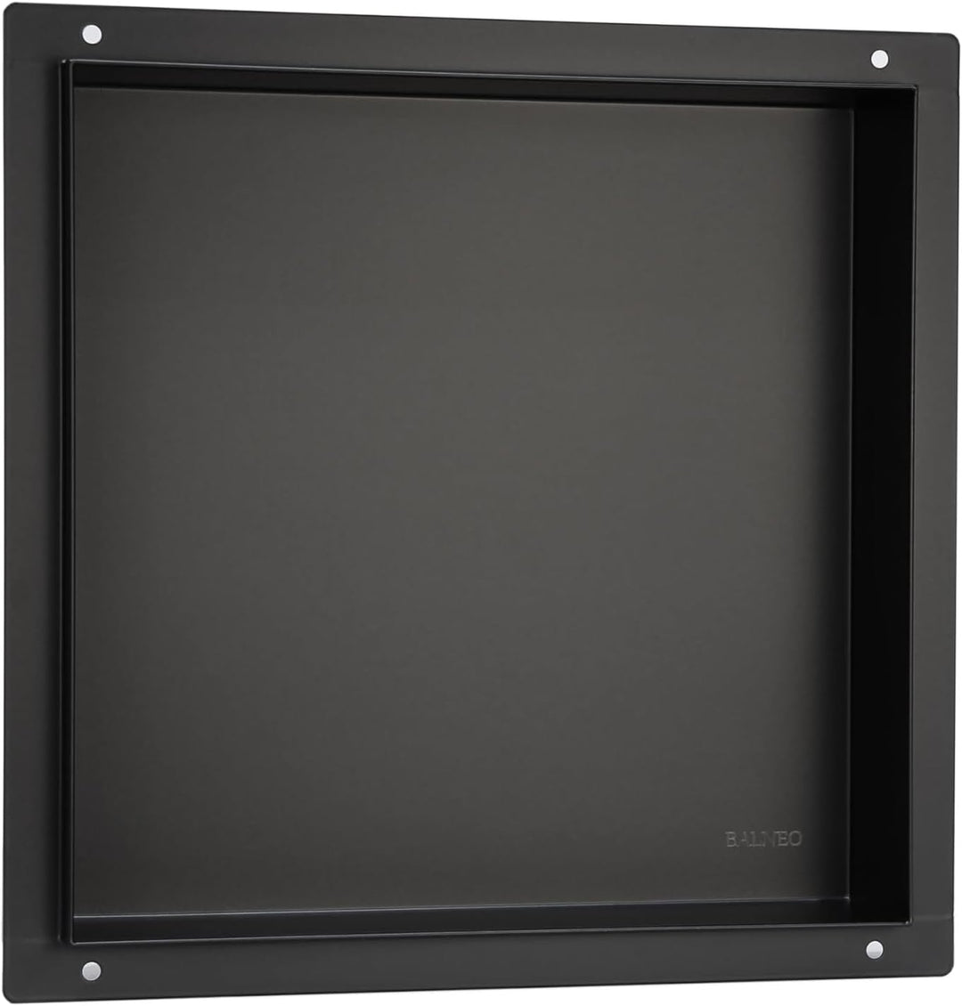 Balneo Wall-Box NO Rim Black wandnische dusche Edelstahl 30x30x10 cm Duschnische wasserdicht, Flexib