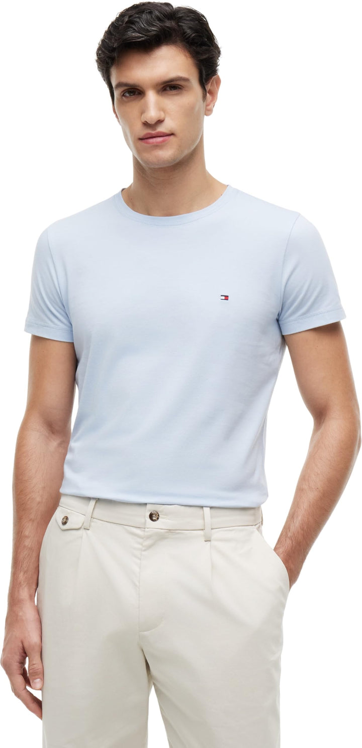 Tommy Hilfiger Herren Kurzarm T-Shirts XS Blue (Breezy Blue), XS Blue (Breezy Blue)
