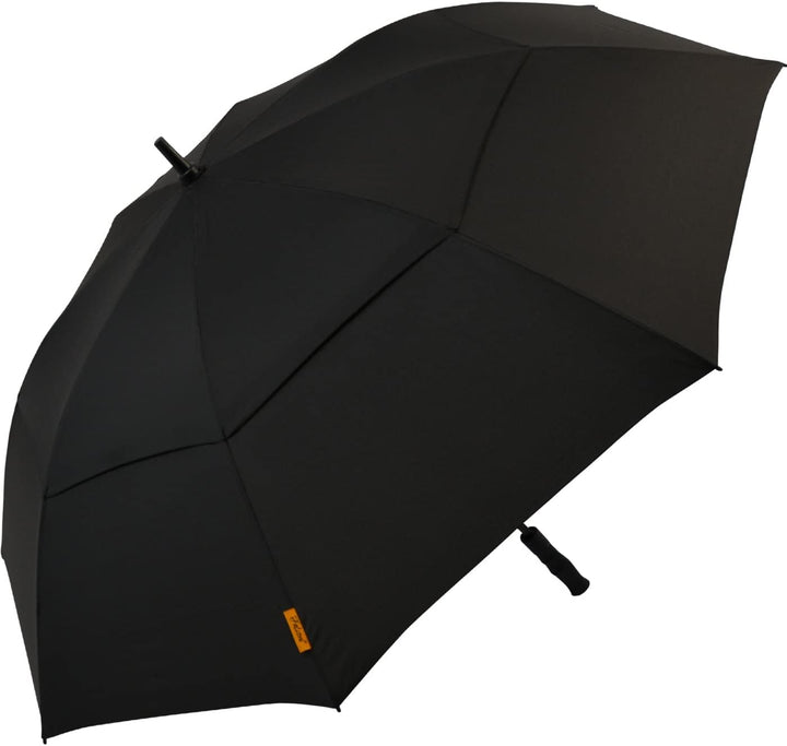 Falcone® hochwertiger XXL Golfschirm Automatik mit Ventilationsbezug - schwarz, Schwarz