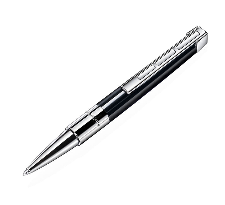 STAEDTLER Initium Resina Drehkugelschreiber, schwarzes Edelharz, B, schwarz, Made in Germany, mit ed