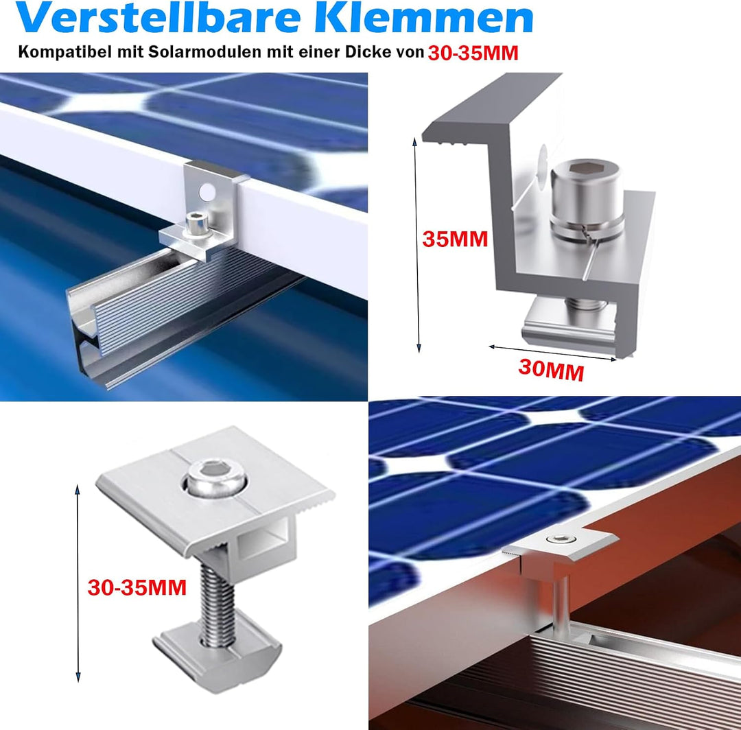 Warmfay Solar Halterung Ziegeldach Montageset, Erweitert Photovoltaik Montageschiene Dachhaken Solar