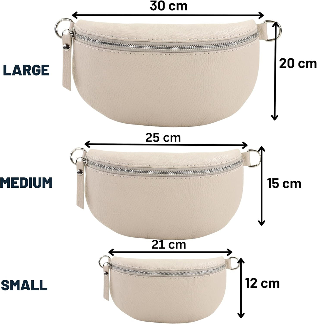Blade Bauchtasche Damen Echtleder, stylische Gürteltasche Damen mit 2 gemusterten und Leder abnehmba