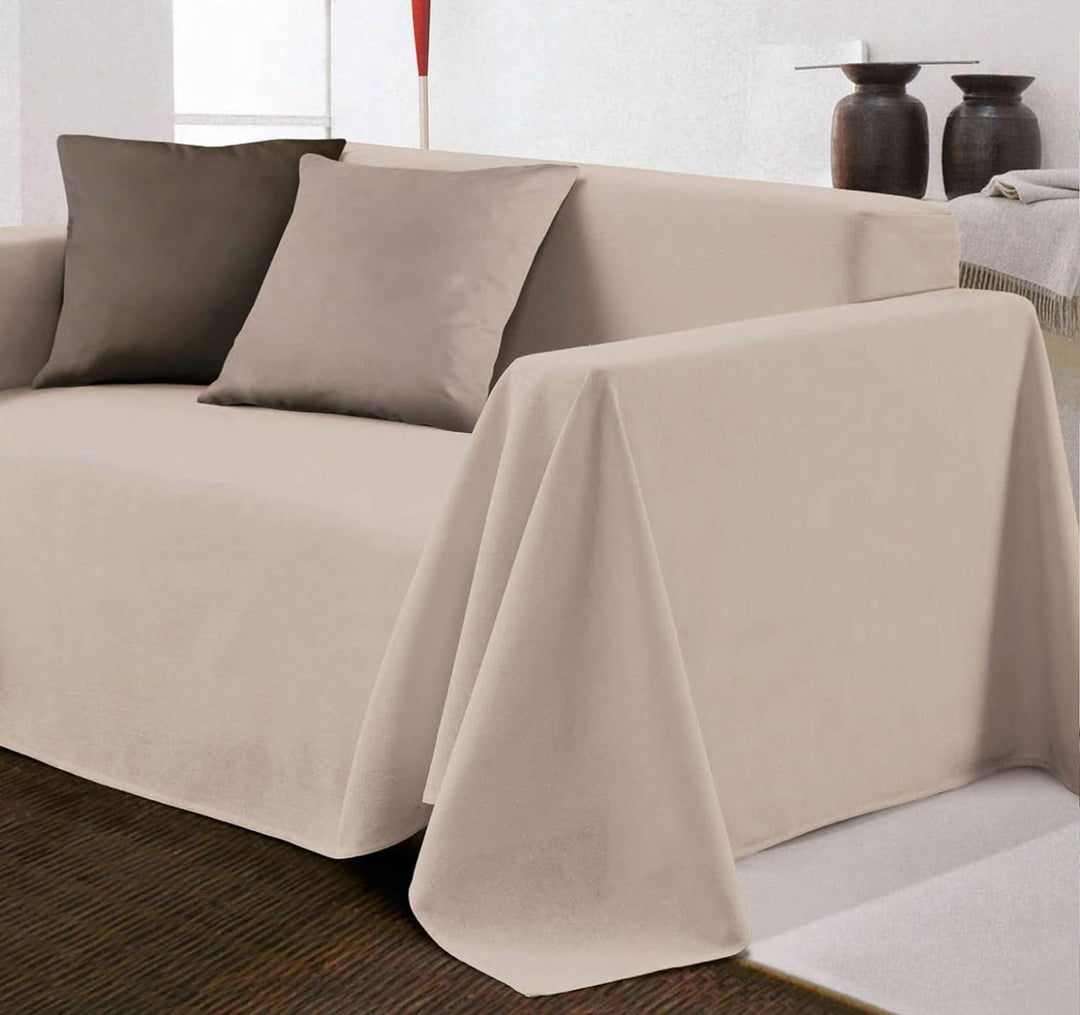 CASA TESSILE Kiara unito Tagesdecke und Einrichtungstuch Maxi 260 X 300 cm - Biscotto, Biscotto