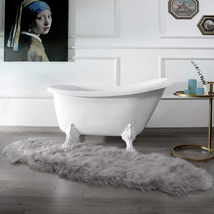 JXLOULAN Faux Lammfell Schaffell Flauschig Teppich 60 x 160 cm Nachahmung Wolle fellteppich Weiche L