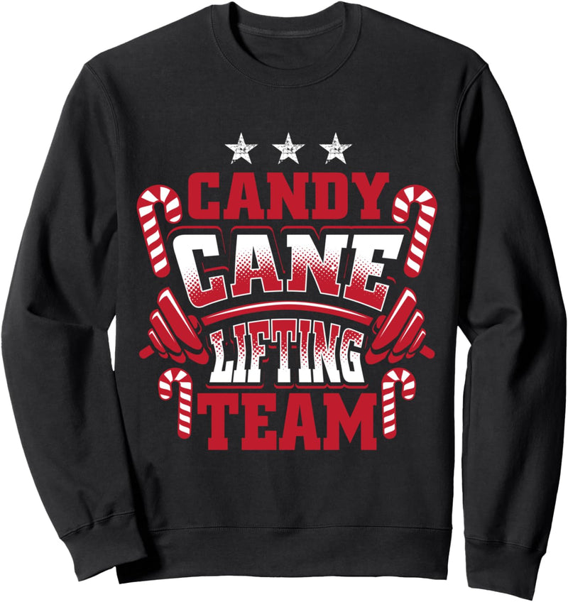 Christmas Candy Cane Lifting Team Xmas Workout Santa Fitness Sweatshirt