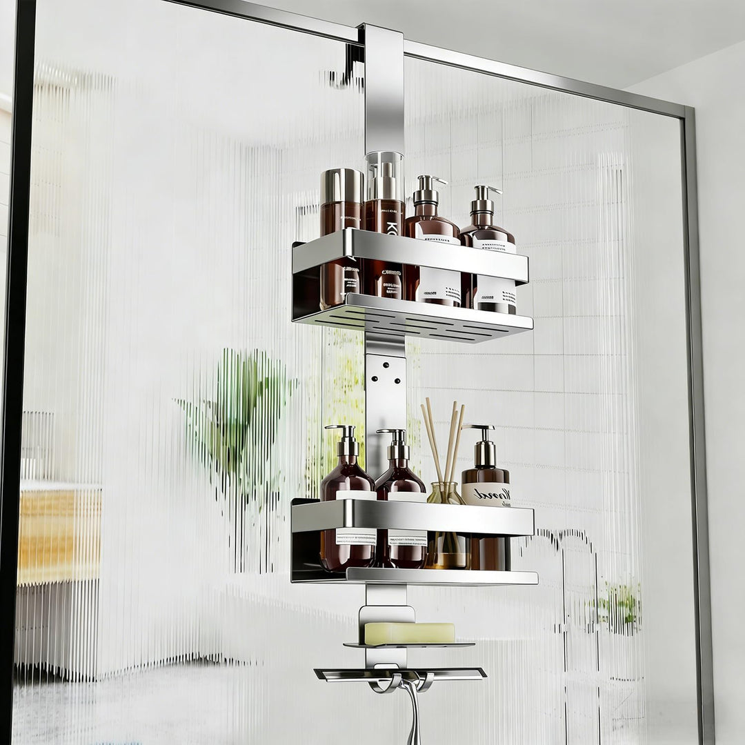 Duschablage ohne Bohren Badezimmer Organizer, Badregal Duschregal ohne Bohren, Duschablage zum Hänge