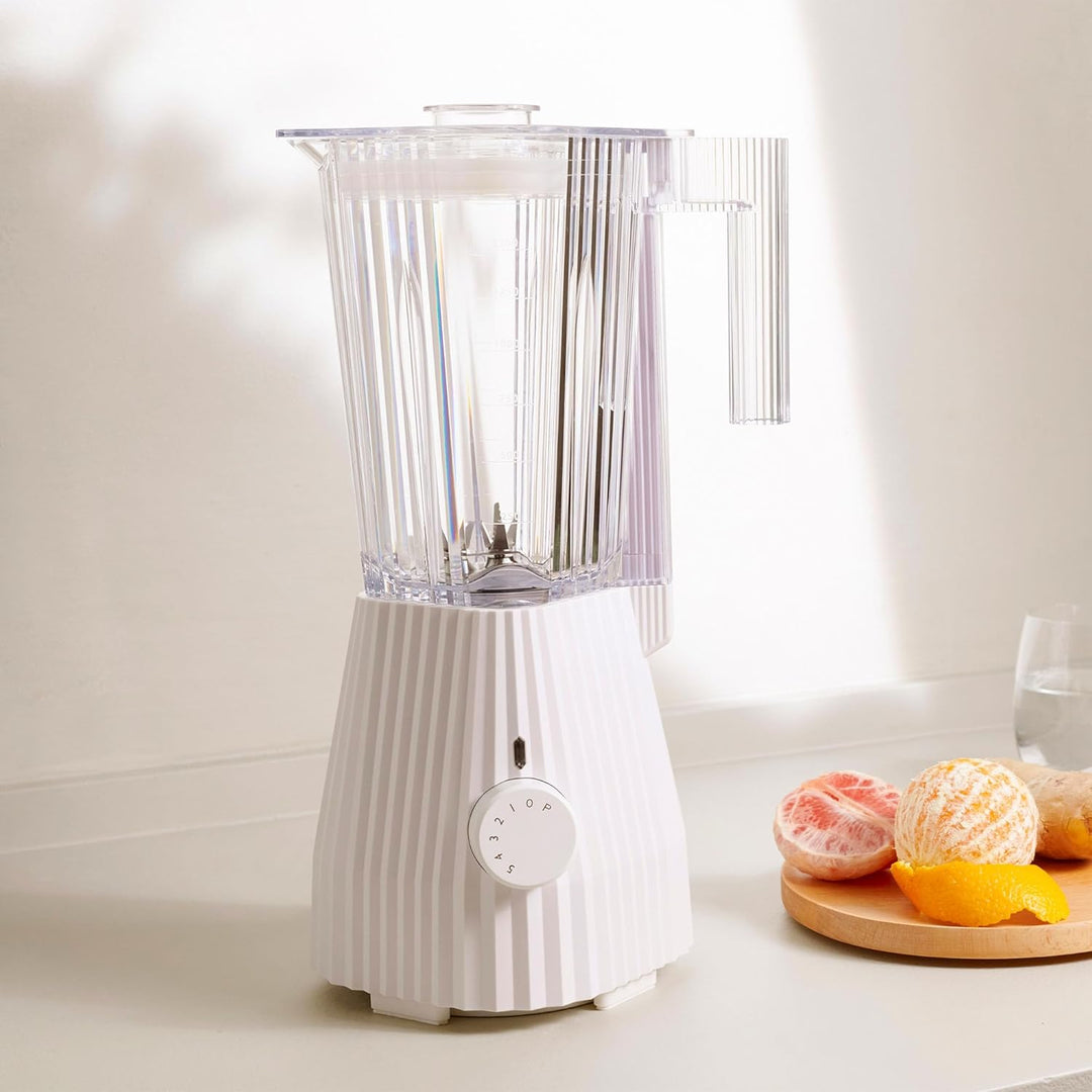 Alessi Plissé MDL09 W - Standmixer mit Abgestufter Karaffe, Thermoplastisches Harz, Europäischer Ste