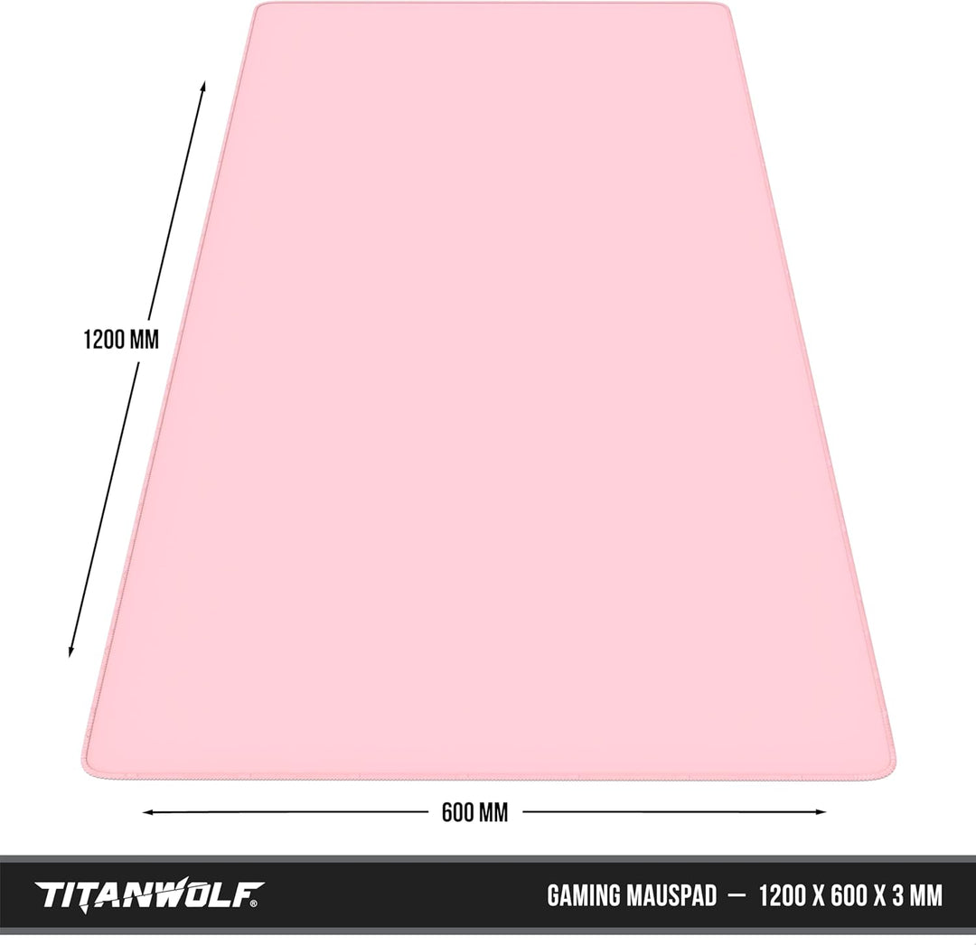 Titanwolf - XXXL Übergrösse Mauspad 1200x600mm, Gaming Mousepad Gross 120x60 cm Tischunterlage Large