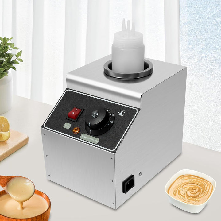 Elektrischer Saucewärmer Käsewärmer Edelstahlspender mit 0,15 Gal Flasche, 80W, 220V, für Restaurant