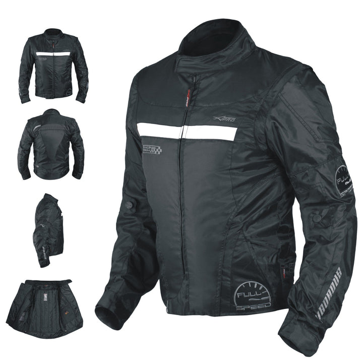 A-pro Motorradjacke für Damen, Nylon, Oxford, Thermoweste, reflektierend S-3XL Schwarz, S-3XL Schwar