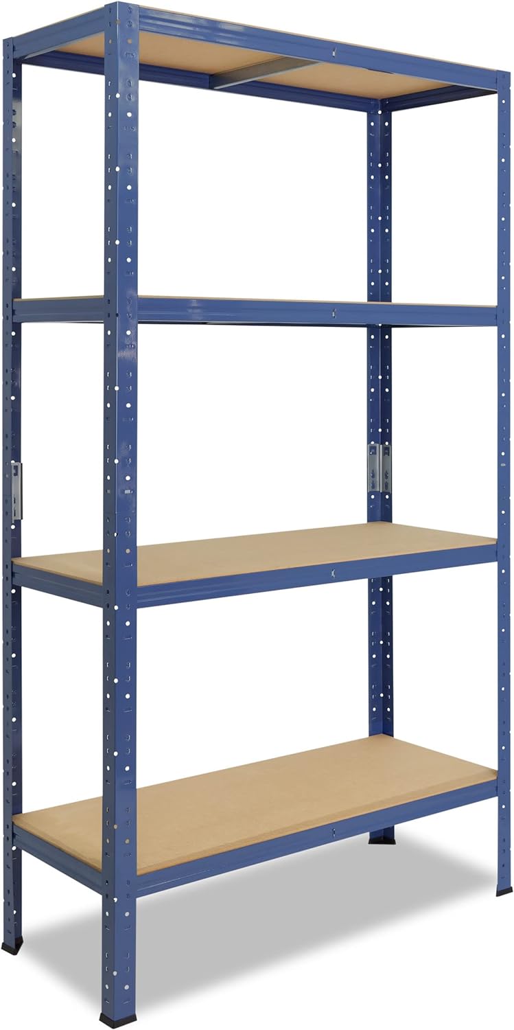 shelfplaza® 180x23x60cm Home Schwerlastregal blau/Metallregal mit 4 Böden/Kellerregal Metall, Garage