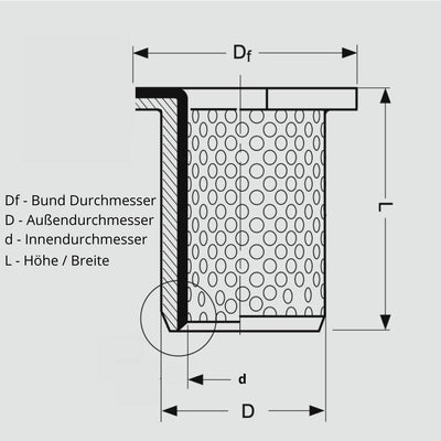 Bundbuchse 45mm x 50mm x 40mm Bund: 60mm x 2.5mm | Gleitlager aus Bronze mit und Bund | Bronze-Gleit