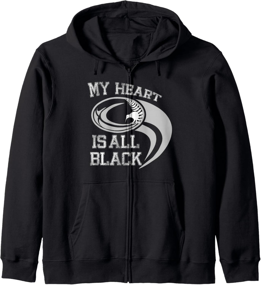 My heart is all black - Rugby New Zealand Fan Kapuzenjacke