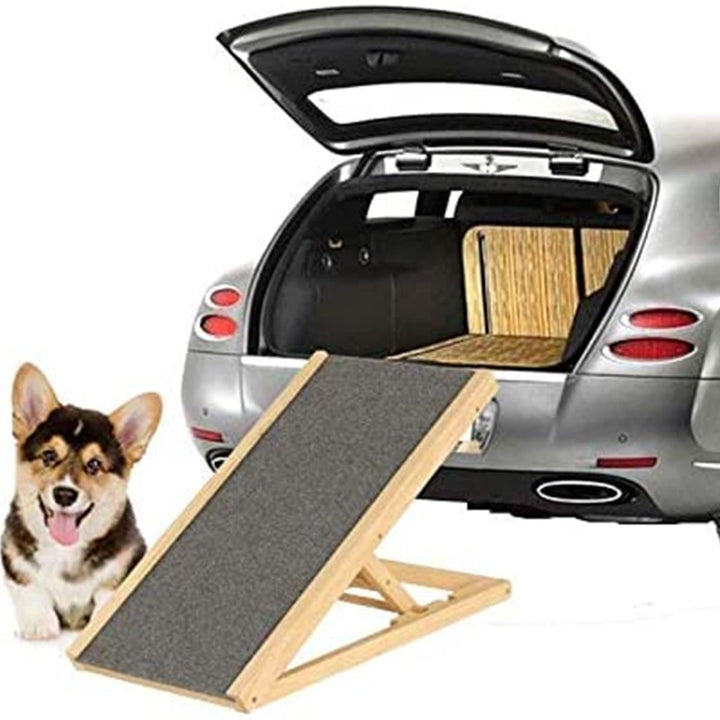 Holz-Hunderampe Katzen Rampe, 70cm Lang Hölzerne Hundetreppe für Bett oder Sofa, für Auto Höhenverst