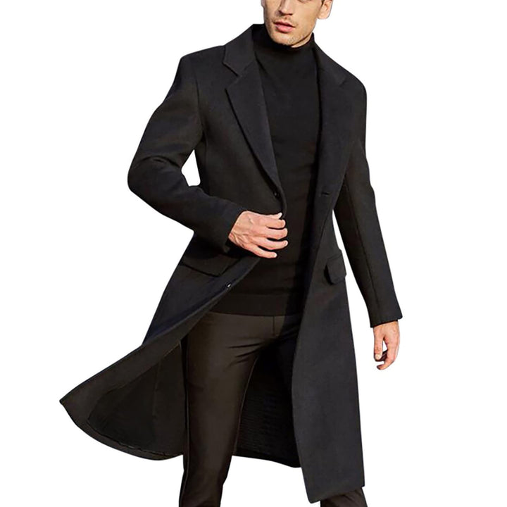 Celucke Mantel Herren Wintermantel Wolle Winter Kurzmantel Mittellang Wollmantel mit Stehkragen und