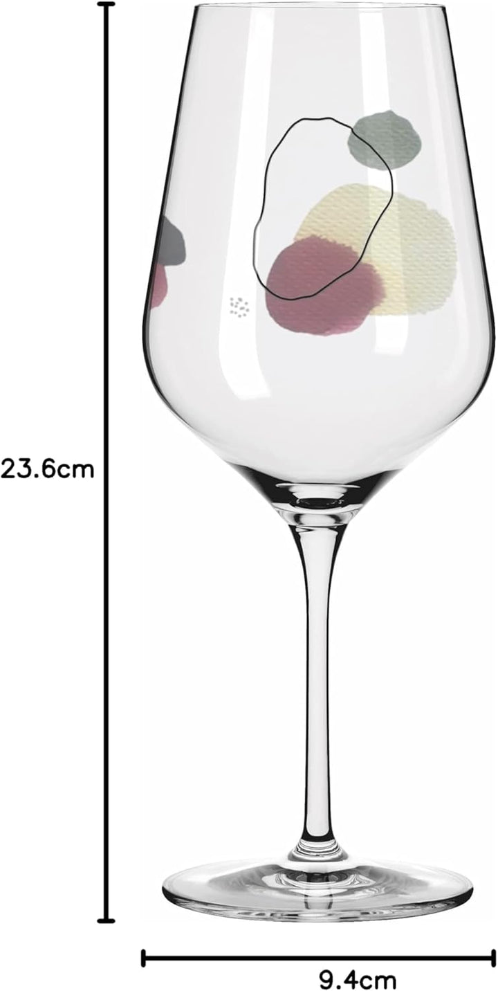 RITZENHOFF 3601002 Rotweinglas 500 ml – Serie Sommerwendtraum Set Nr. 2 – 2 Stück mit Aquarellkreise