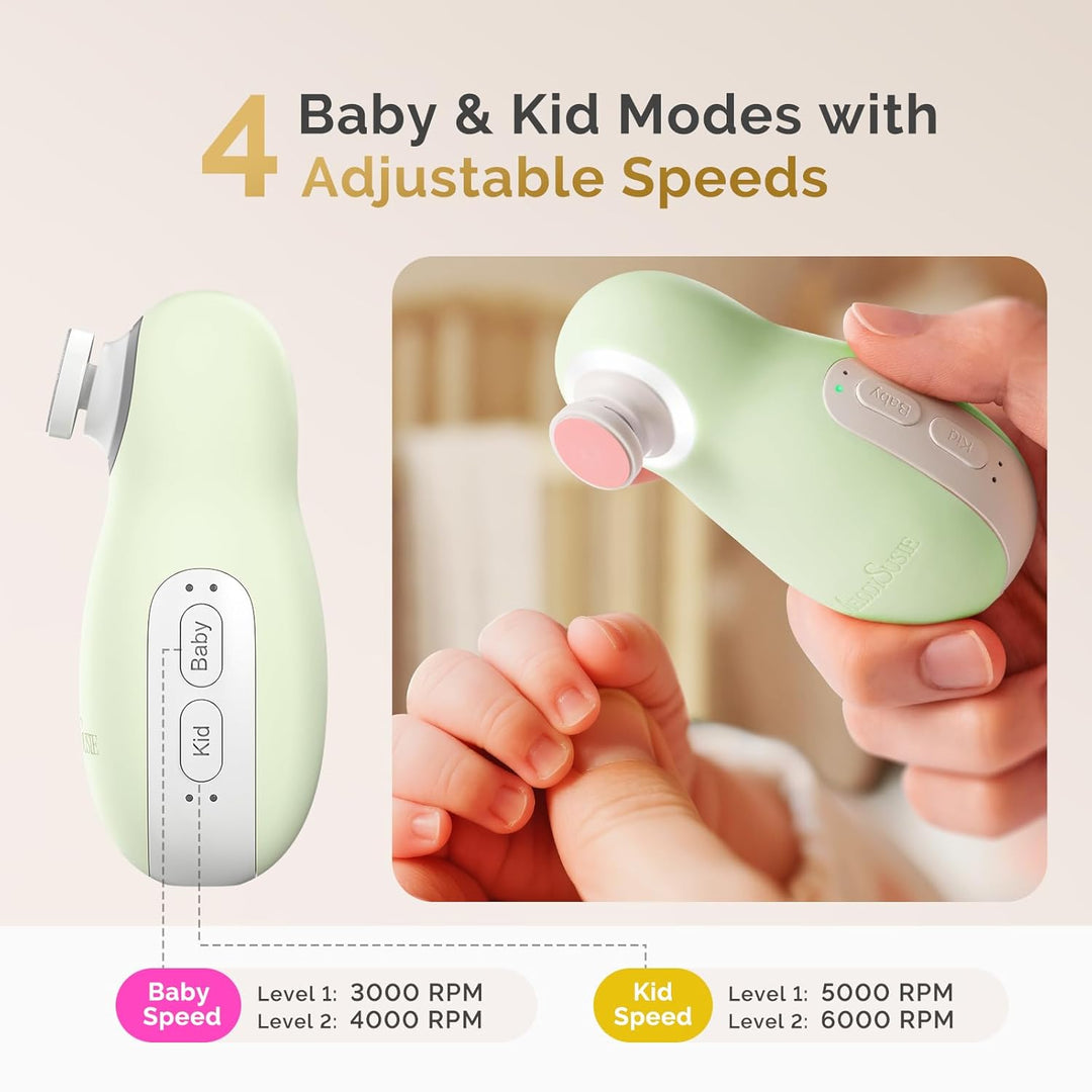 MelodySusie Elektrische Nagelfeile für Baby, Wiederaufladbare Baby Nagelfeile Elektrisch mit kabello