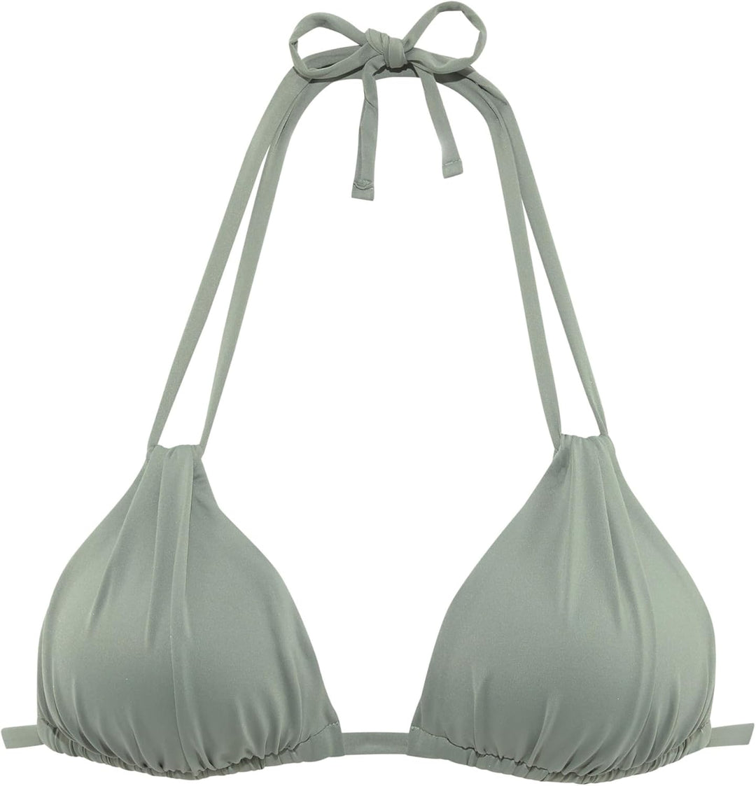 s.Oliver Damen Triangel-Bikini-Top | mit wattierten Cups, regulierbar Oliv 80C, Oliv 80C