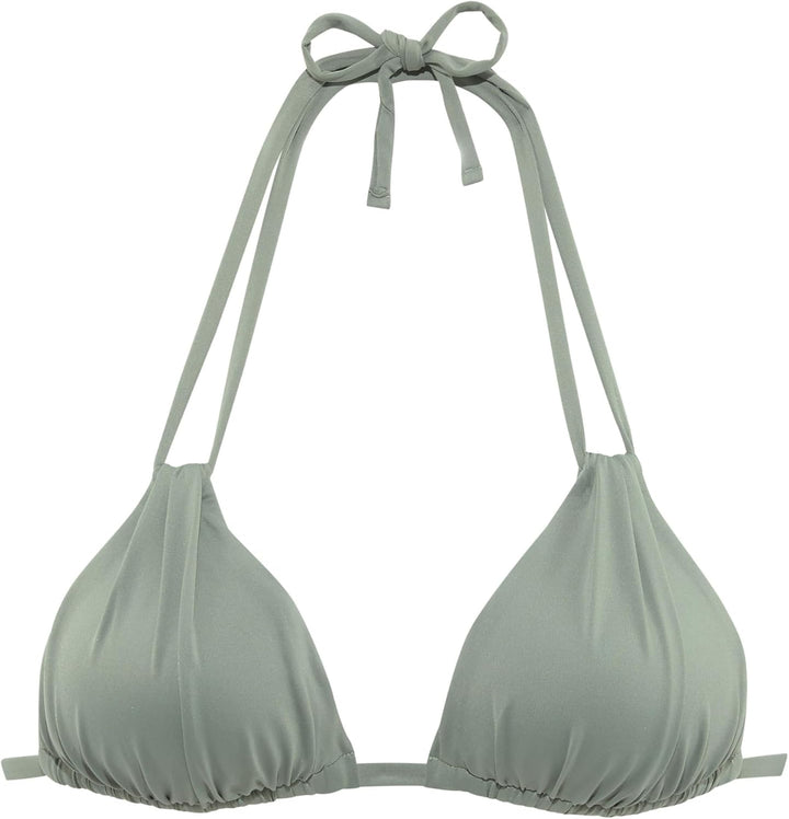 s.Oliver Damen Triangel-Bikini-Top | mit wattierten Cups, regulierbar Oliv 80C, Oliv 80C