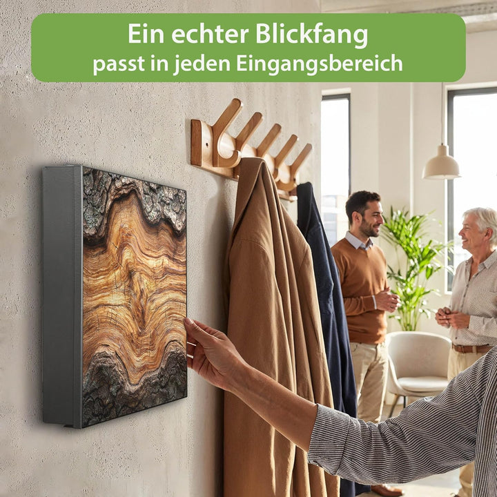 banjado Grosser Schlüsselkasten Glas - Schlüsselbox 30x30cm mit 50 Haken - Schlüsselkasten modern fü