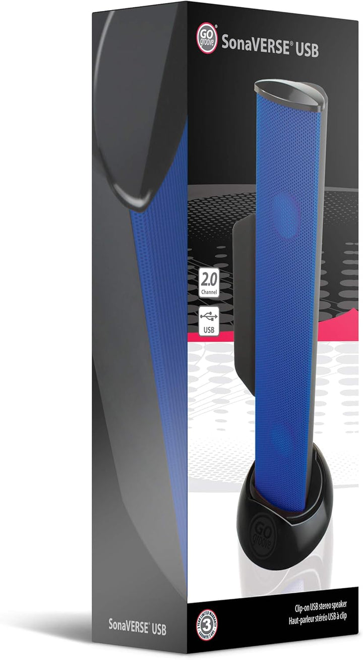 GOgroove SonaVERSE PC Soundbar für Laptops - USB-betriebene Mini-Soundbar mit tragbarem externem Cli