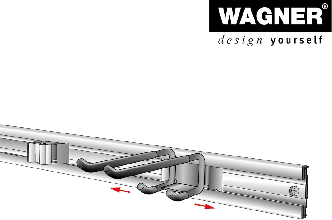 WAGNER - hooks4tools - Wandhaken DOUBLE - 125 x 80 x 45 mm, Stahl beschichtet schwarz, für Geräte, K