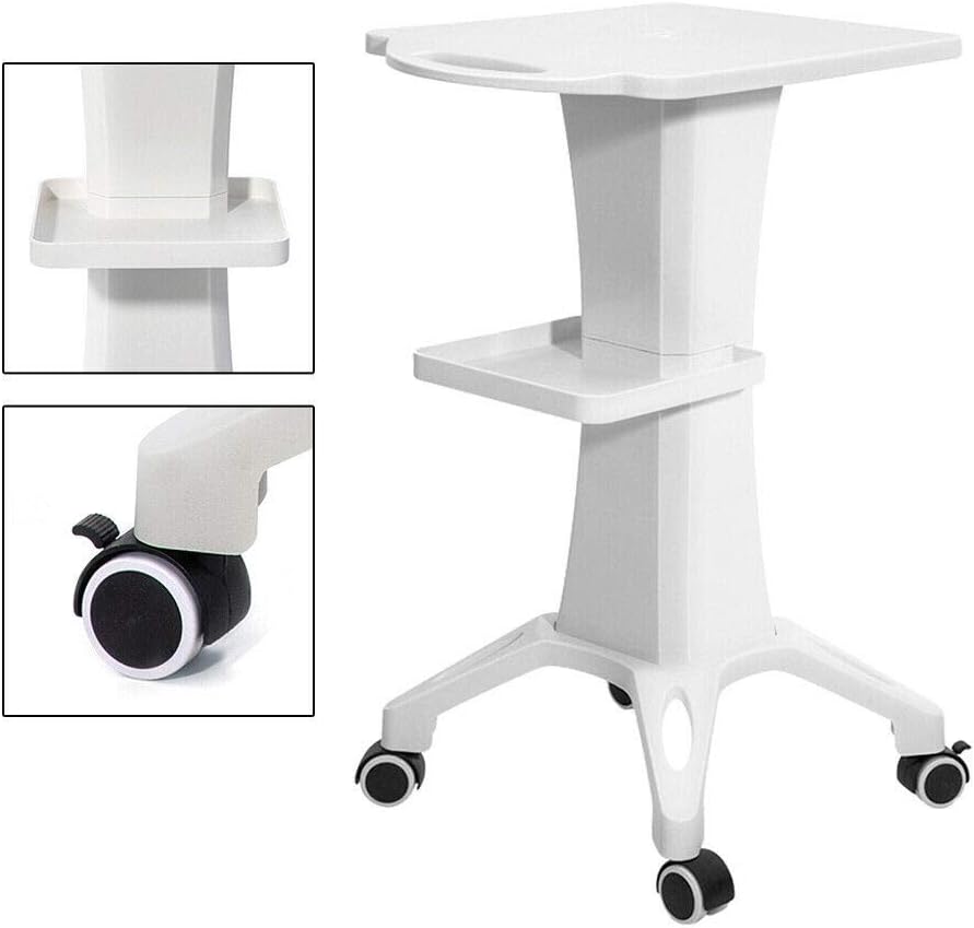 Futchoy Kosmetikstudio Beauty Wagen Weiss Kosmetikwagen Gerätewagen Arbeitswagen Trolley 2-lagiges m