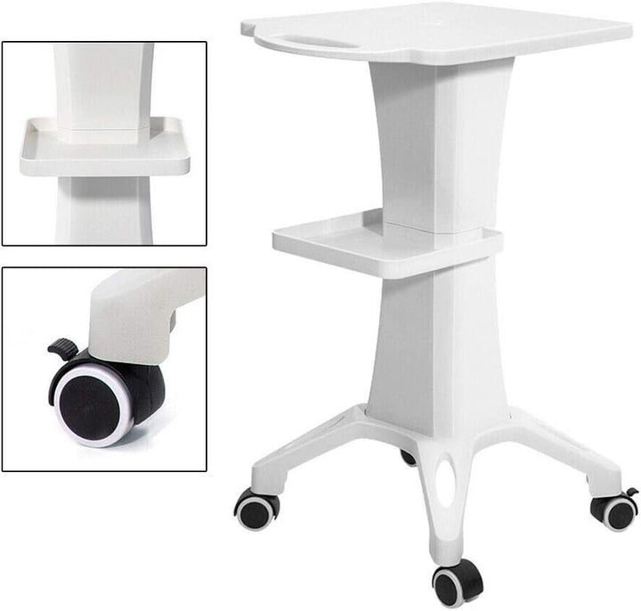 Futchoy Kosmetikstudio Beauty Wagen Weiss Kosmetikwagen Gerätewagen Arbeitswagen Trolley 2-lagiges m