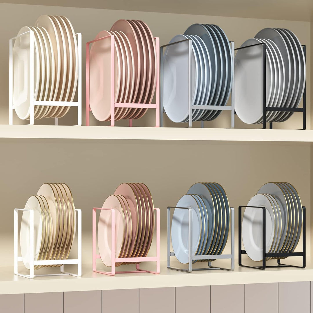 Metal 2 Pack Plate Rack/Dish Drainer - Kitchen Cabinet Storage Organiser, Tableware 2-pack Black, 2-