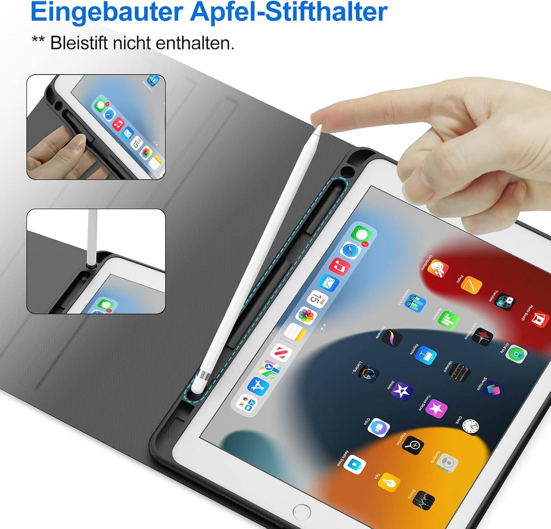 Tastatur Hülle mit Touchpad für iPad 10.2 Zoll (9/8/7 Generation) 2021/2020/2019, 7 Farben Beleuchtu