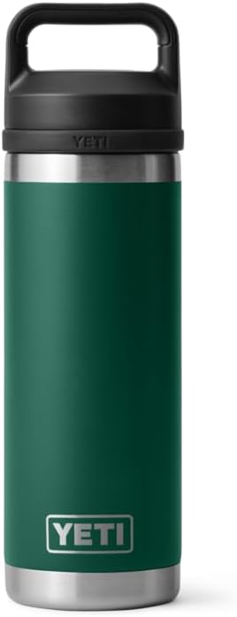 YETI Rambler Trinkflasche 18 oz (532 ml) Black Forest Green – Edelstahl Trinkflasche, Wasserflasche