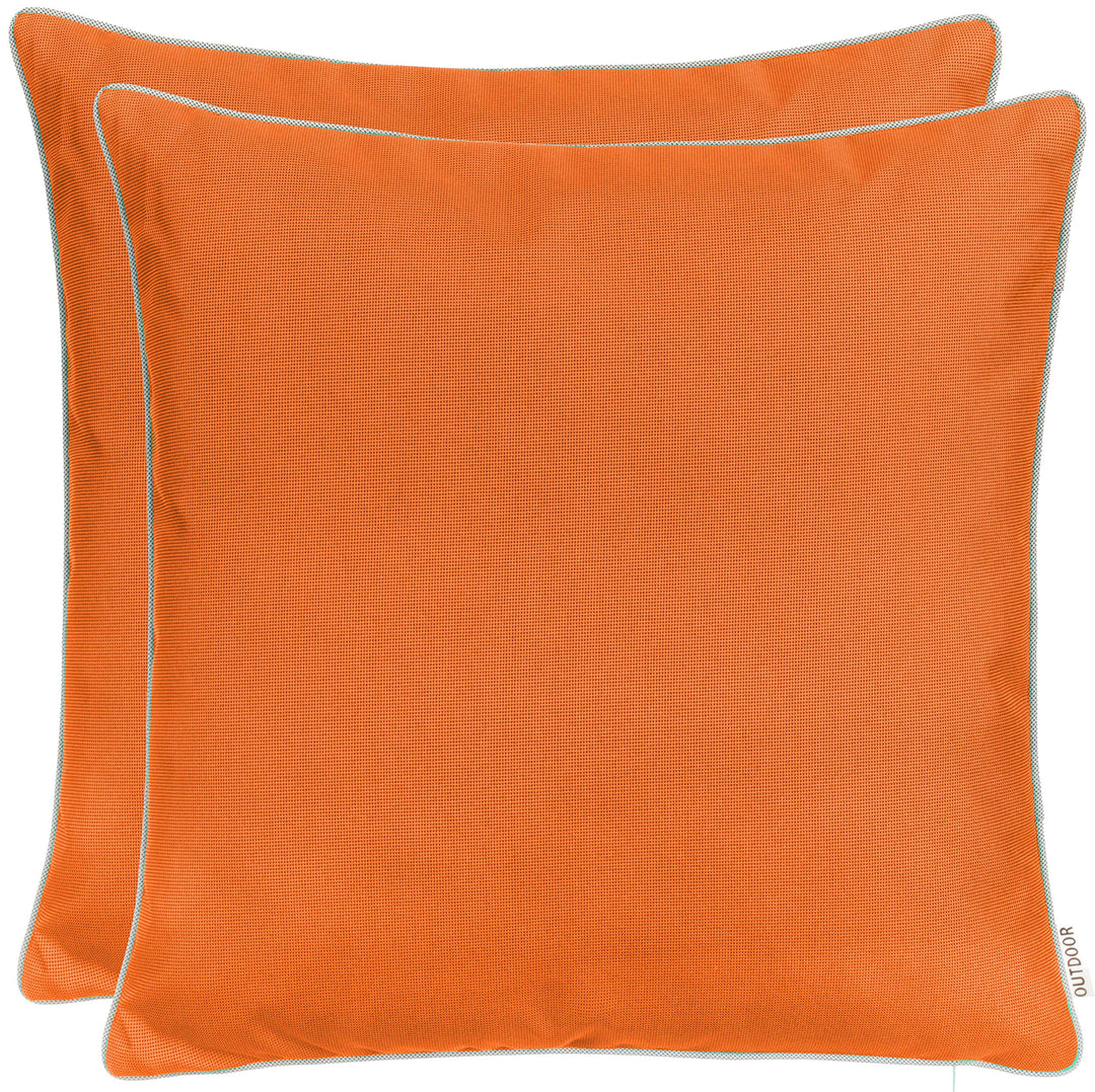 Brandsseller Kissen 2er-Set 45x45cm Outdoor Garten Dekokissen mit Paspel - Garngefärbt Uni Schmutz-