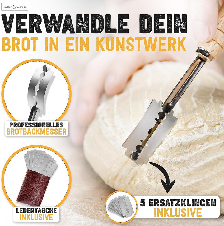 Paulson & Svenson - 2 Stück Gärkörbchen oval im Komplett-Set zum Brotbacken - 100% natürlichem Ratta