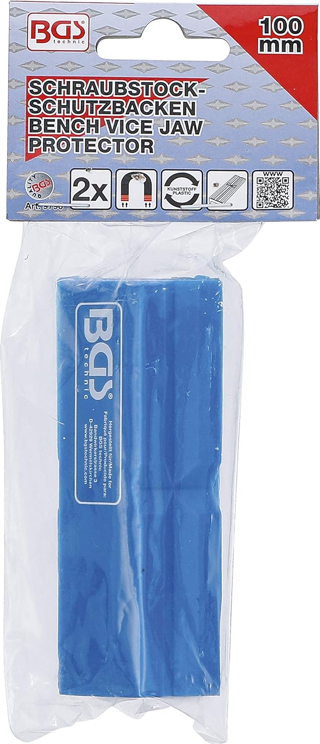 Heuer Schraubstock 100100 & BGS 9796 | Schraubstock-Schutzbacken | 2-tlg. | Kunststoff | Breite 100
