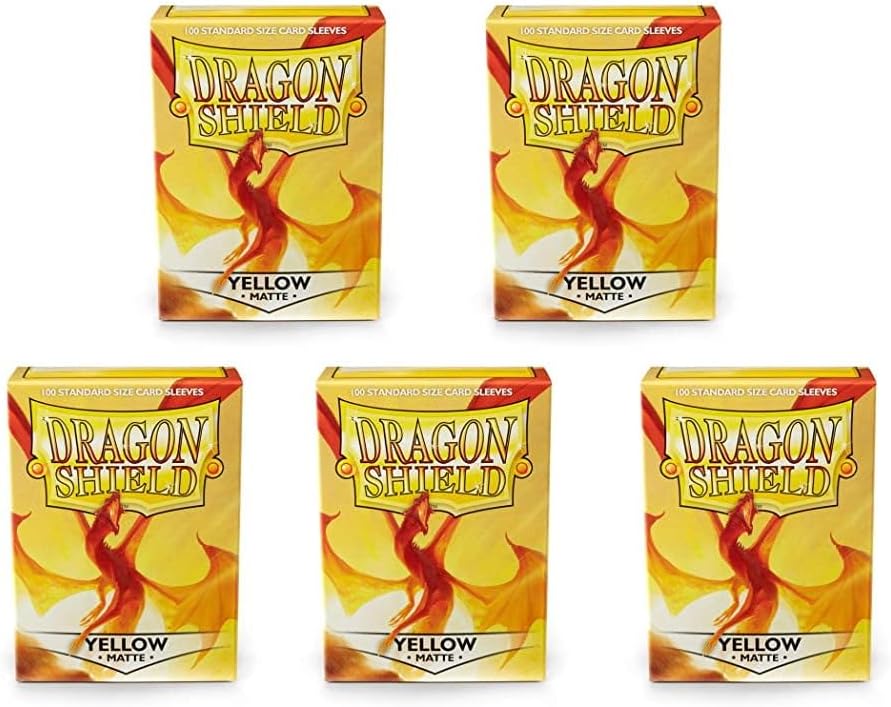 5 Packs Dragon Shield Matte Yellow Standard Size 100 ct Card Sleeves Value Bundle! Gelb, Gelb