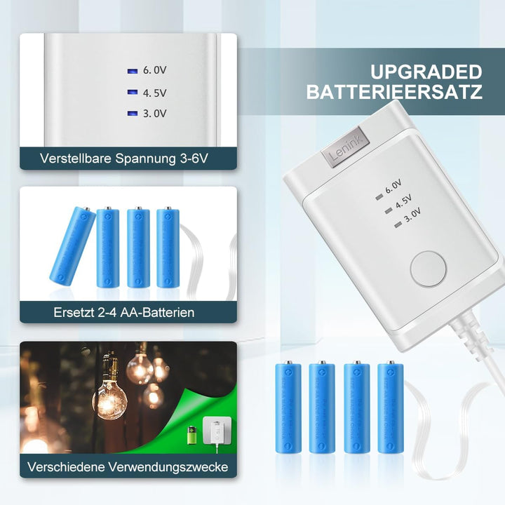 Lenink AA Batterien Netzteil Adapter für 2AA 3AA 4AA batterien durch 3V 4.5V 6V kompatibel mit AVM F
