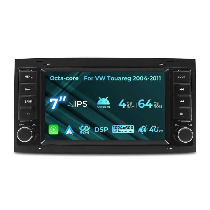 8-Core Android Autoradio für VW Touareg 2004-2011 mit 7-Zoll-IPS-Bildschirm, 4+64 GB Head Unit Car M