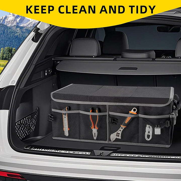 YBCPACK Auto Kofferraum Organizer mit Deckel [60L] - Stabil & Rutschfes - Faltbar Kofferraumtasch au