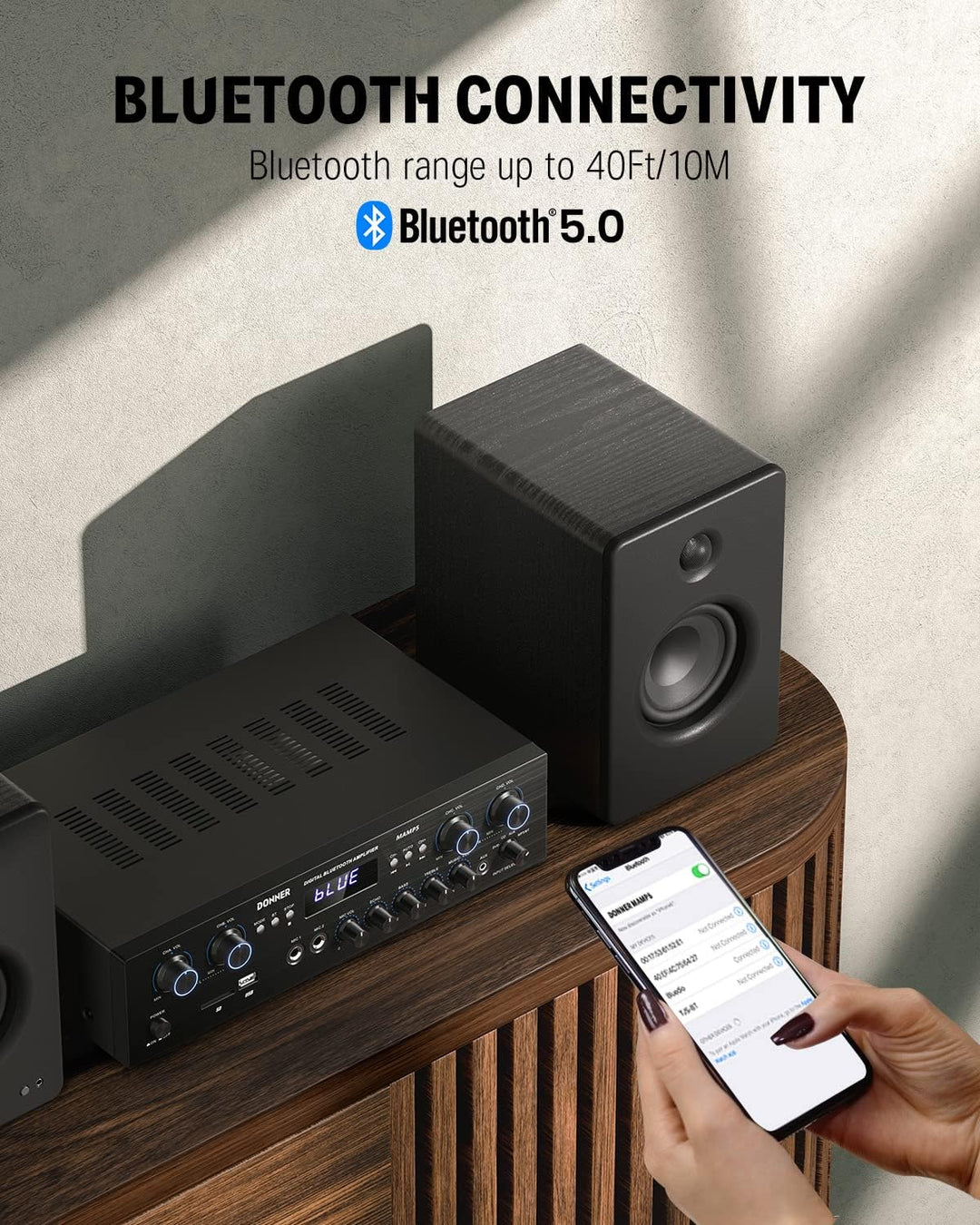 Audio Leistungsverstärker Bluetooth 5.0, Donner 440W Audio Verstärker 4 Kanal, Stereo Receiver mit U