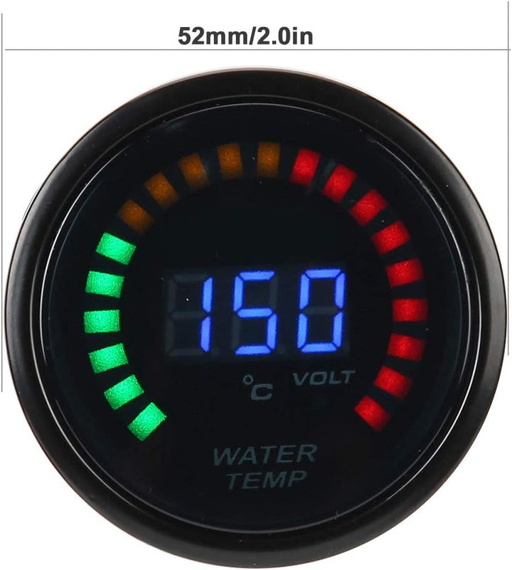 52mm/2.0in Temperaturanzeige Digitale ABS LED Wasserkühlmitteltemperaturanzeige Temperaturanzeige mi