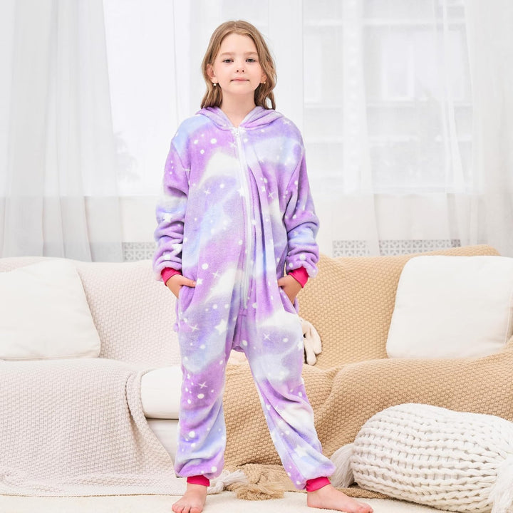 Weiche Einhorn Schlafstrampler Strampelanzug Einhorn Schlafoveralls für Mädchen 9-10 Jahre Violette