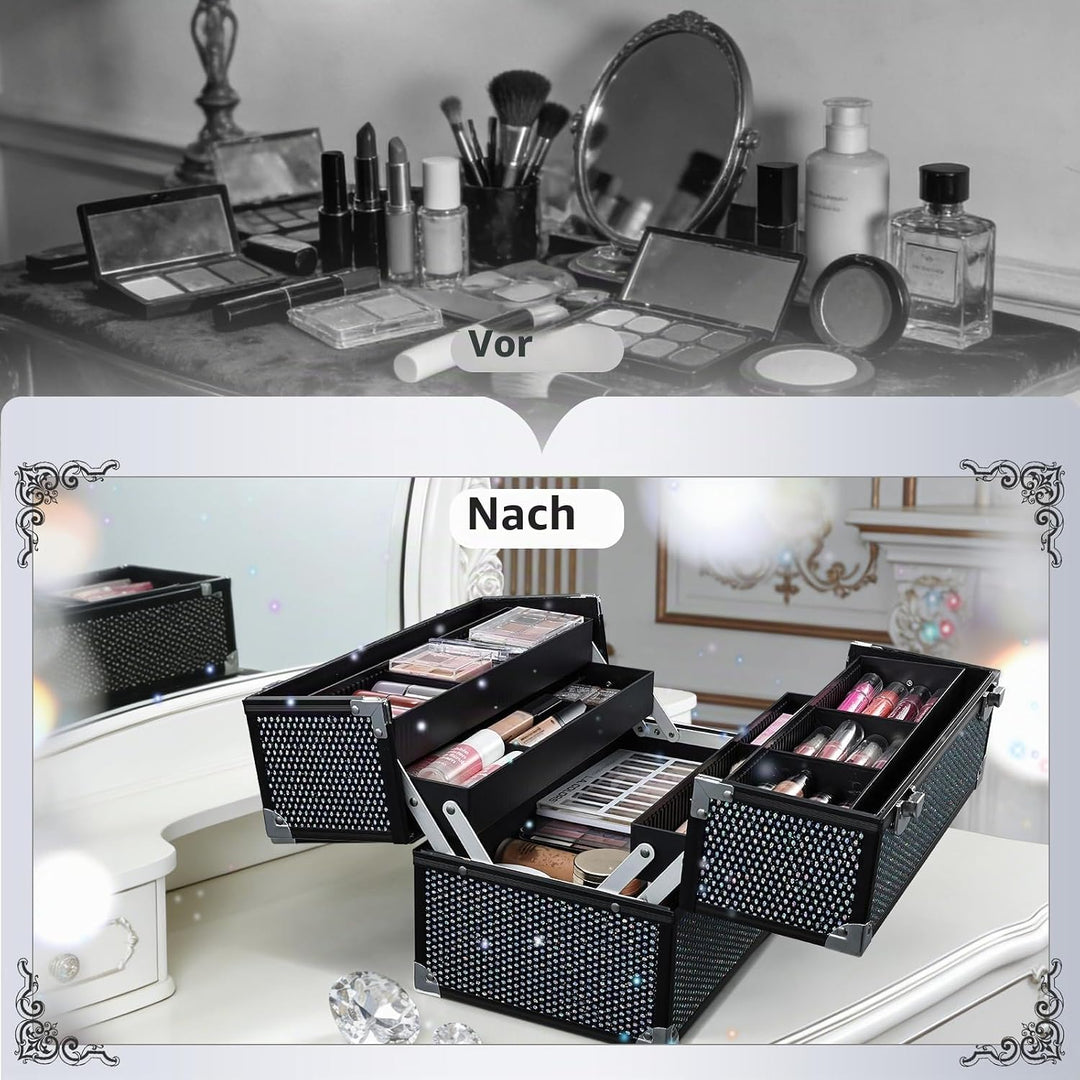 Kosmetikkoffer Schminkkoffer Make up Organizer Friseur Koffer Multikoffer Grosser Friseurkoffer Leer