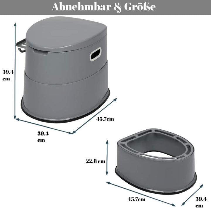 LEADZM Campingtoilette Tragbare Reisetoilette Mobile Toilette für Camping Mit Sitz, Deckel und Toile