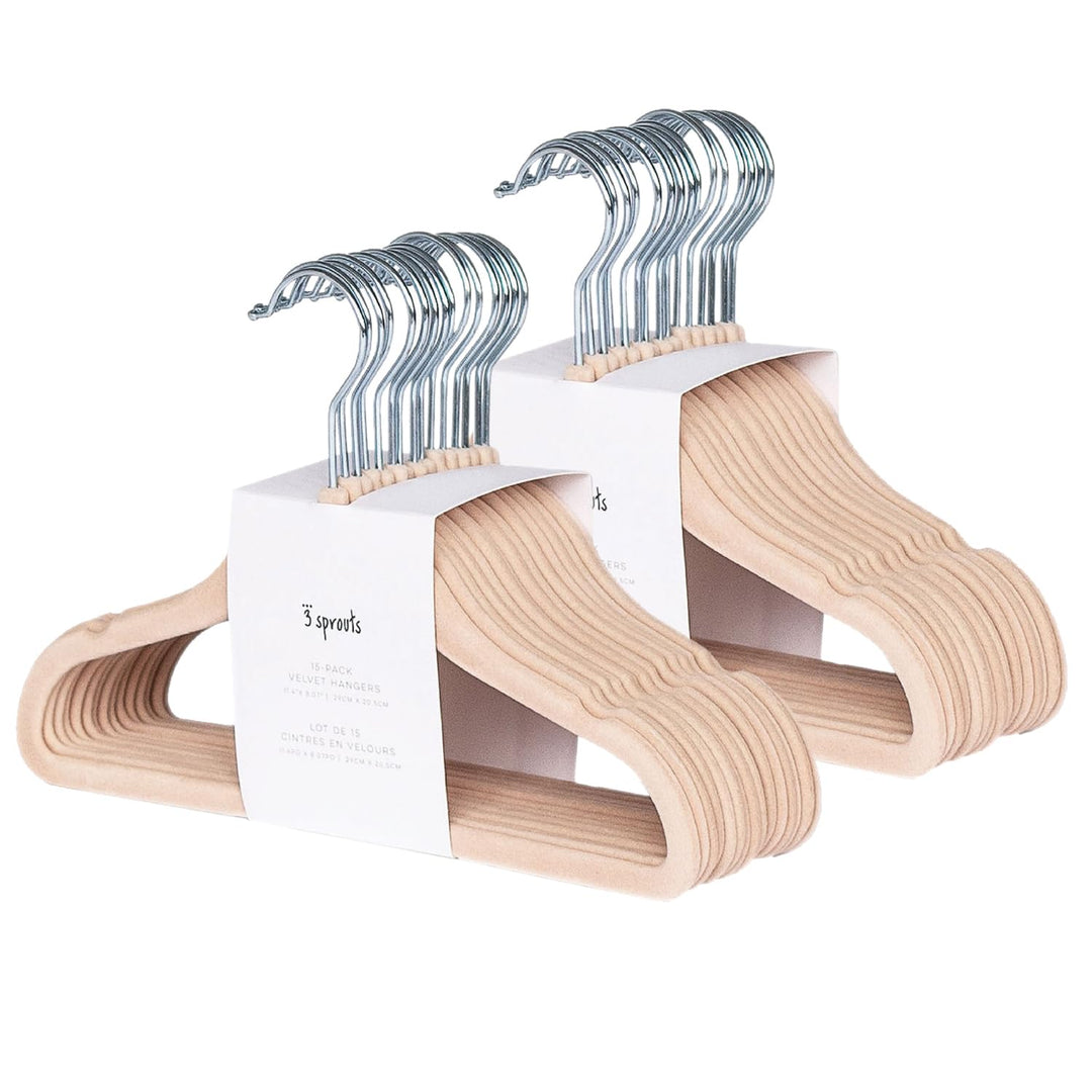 3 Sprouts Kinder Kleiderbügel aus Samt - rutschfest & Robust - Ideal für Baby- & Kleinkinderkleidung