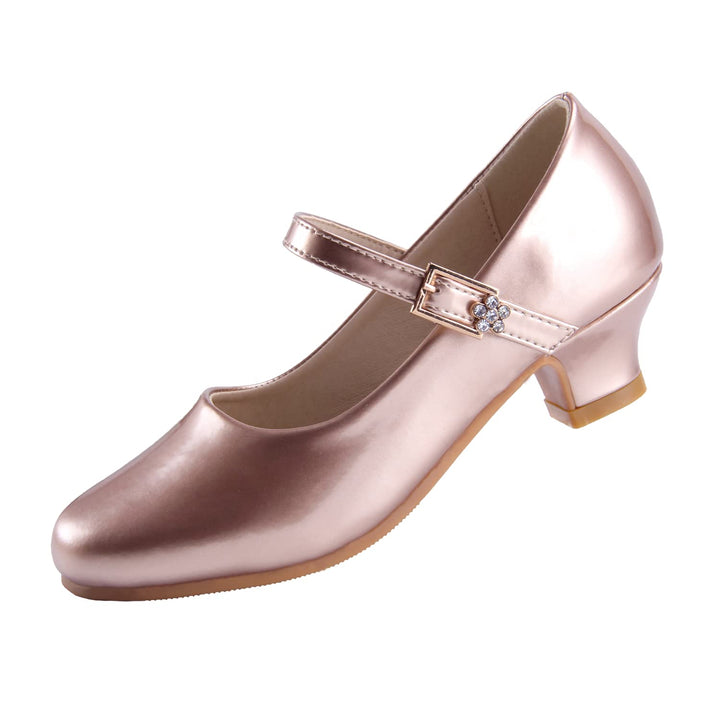 EIGHT KM EKM7015 Mädchen High Heel Kleid Schuhe Mary Jane Prinzessin Hochzeit Pumps Funkelnder Glitz