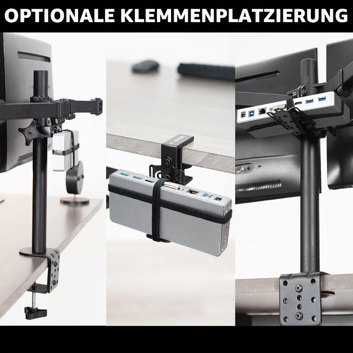 VIVO Universal-Dockingstation-Halterung für Workstation, hinter dem Monitor VESA-Montage, unter dem