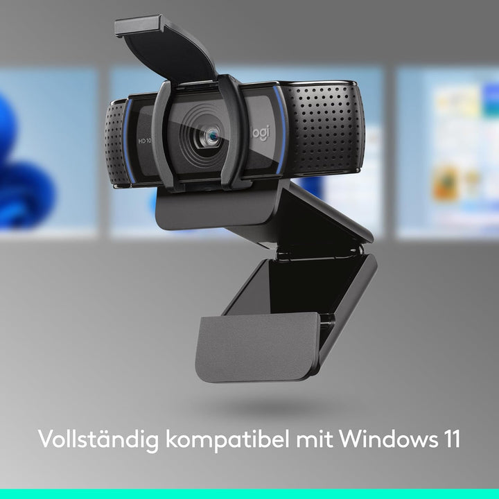 Logitech C920s HD PRO Webcam, Full-HD 1080p, 78° Blickfeld, Autofokus, Belichtungskorrektur, USB-Ans