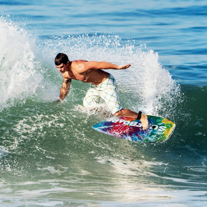 HOMASIS Leichtes Bodyboard, Surfbrett mit EPS-Kern, XPE-Deck, HDPE-Boden & Handgelenk-Leash, Surfboa