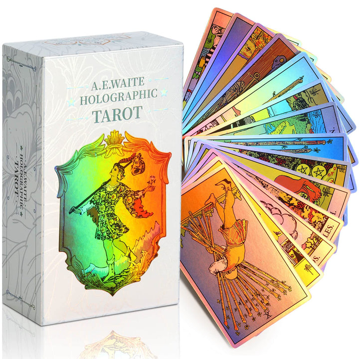 MagicSeer Rainbow Tarotkarten Decks, Tarotkarte und Buchsets für Anfänger, holografisches Tarot-Deck